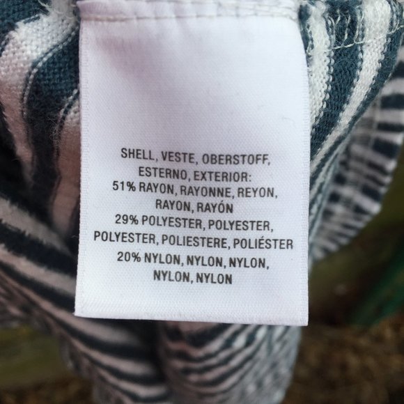 Akemi + Kin (Anthro) Sylvie Pointelle blue white striped top - size S - Picture 4 of 8